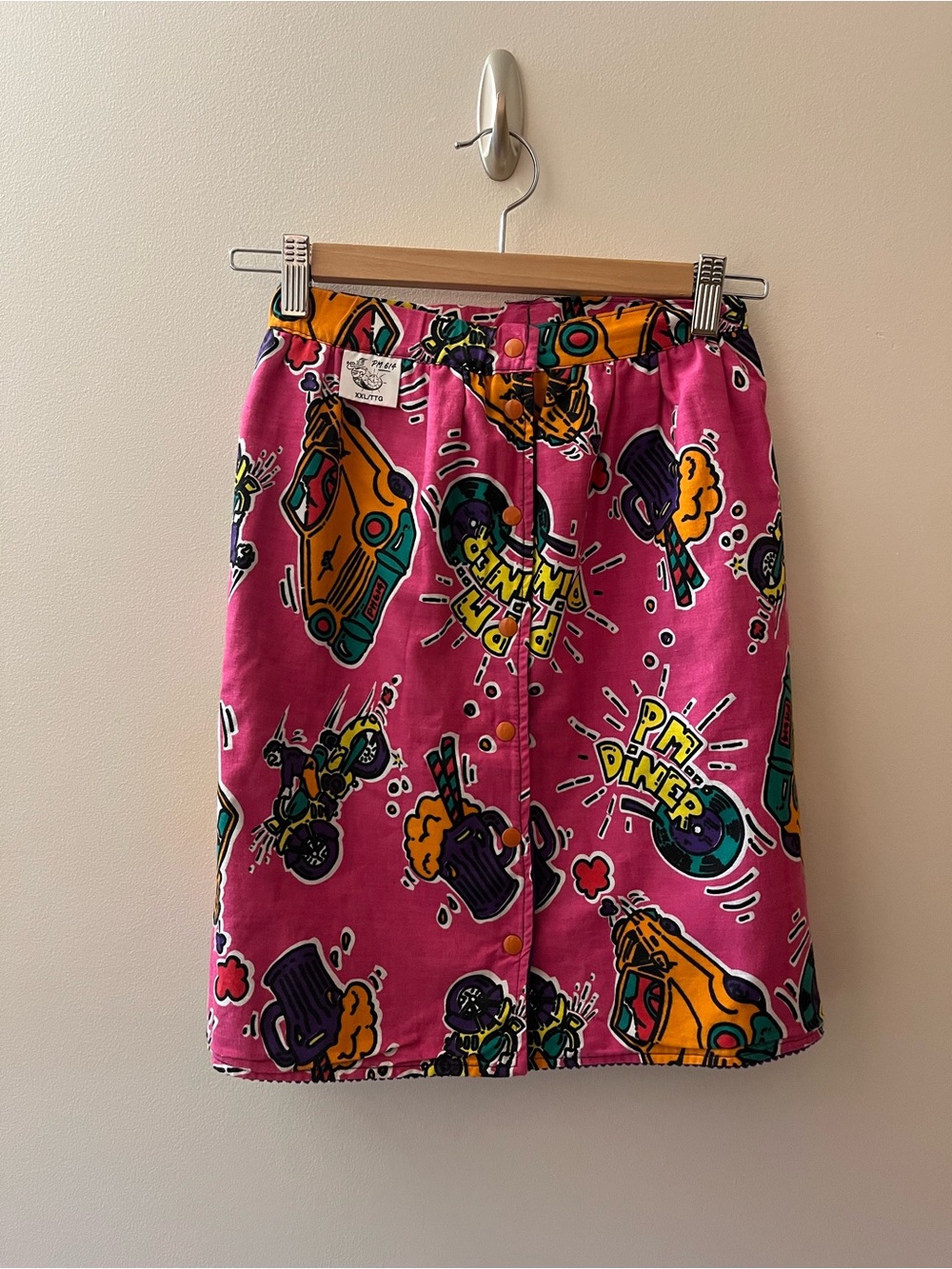 VTG Please Mum Reversible Button-Front Skirt